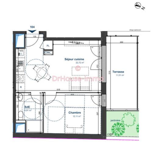 Appartement à vendre 2 pièces de 43 m²