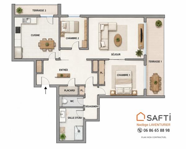 AJACCIO – CASTEL VECCHIO – Appartement T3 de 71m²