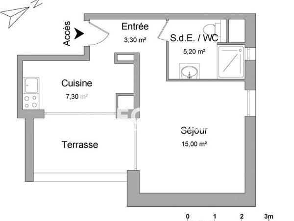 Location Studio 30.8 m² - 6 ALLEE KATHE KOLLWITZ Strasbourg 67000
