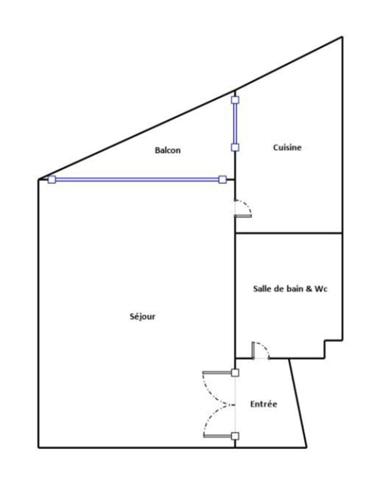 La Garenne Colombes - rue léon Maurice Nordmann - studio de 31 m2 - balcon
