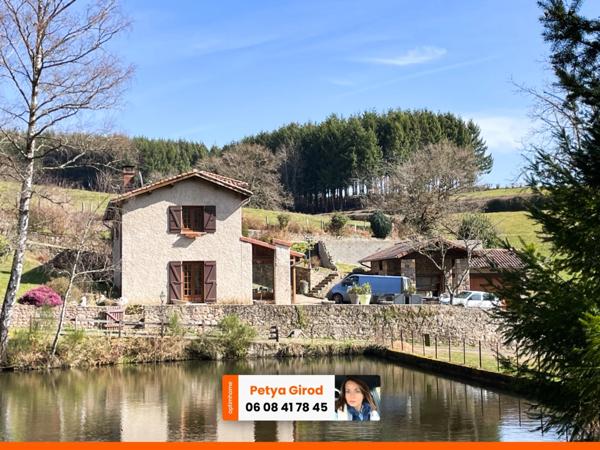 Propriété au bord d'un étang avec dépendance à Matour.