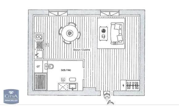 Appartement à louer 1 pièce 34.6m²