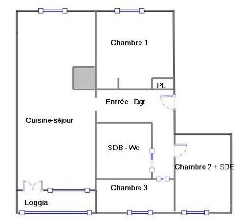 Appartement F3 à vendre  3 pièces - 62 m2 SETE - 34