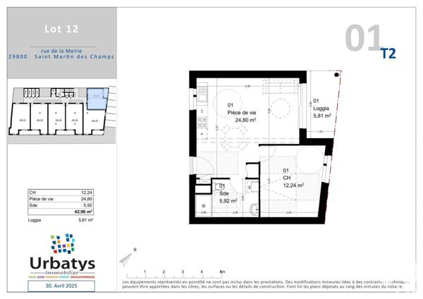 Appartement à vendre 2 pièces 42 m² Saint-Martin-des-Champs