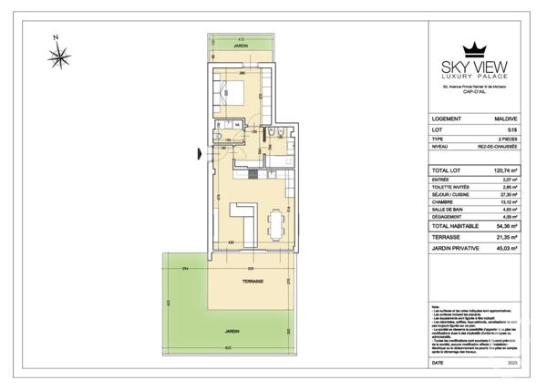 Appartement F2 à vendre  2 pièces - 54,36 m2 CAP D AIL - 06