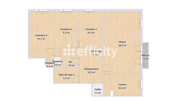 Appartement
         4 pièces
        - 98 m² Exclusivité 205 000 € *