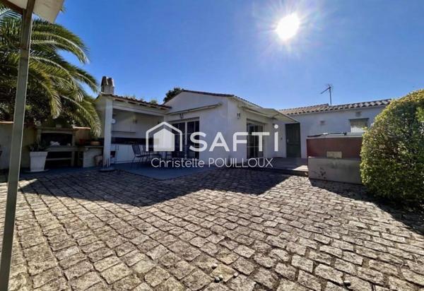 Maison plain pied, 4 chambres, 3 salles d'eau, jardin clos