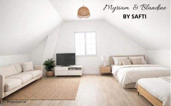 Maison semi enterrée, 4 chambres, double garage, jardin