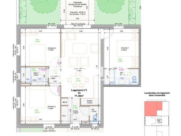 À vendre Appartement 4 pièces 71.3 m² - Ballan-miré 37510