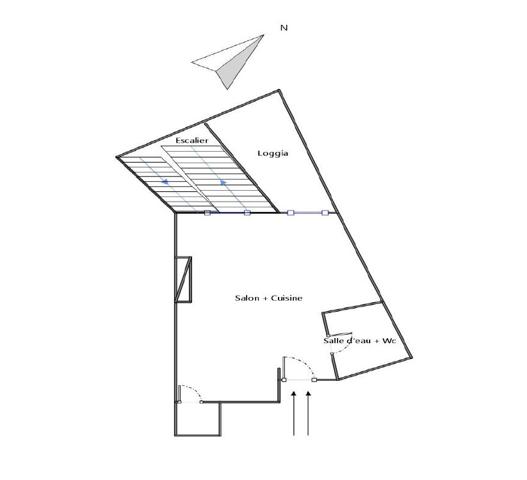 Marseille (13006) Notre Dame du Mont---T2 côté cour---Petite terrasse---