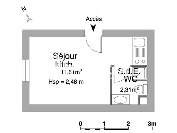 Location Studio 13.92 m² - 26 RUE LAPLACE Deauville 14800