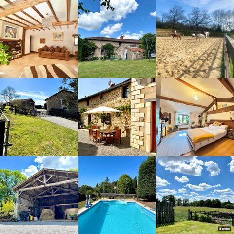 ✨ Maison d'exception 200m2+ gites 130 m2, installation equestre sur 5ha3 aux portes de Confolens (16) 695000€