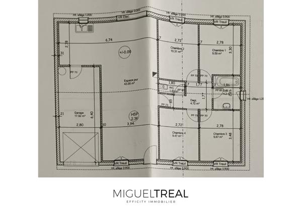 Maison 5 pièces - 95 m² Exclusivité efficity