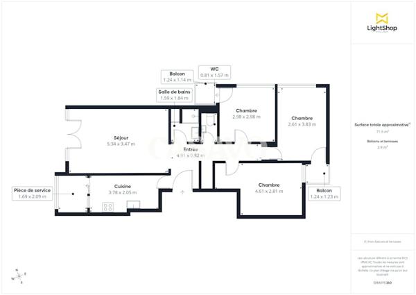 Vente Appartement 4 pièces de 68m² - 95600 Eaubonne