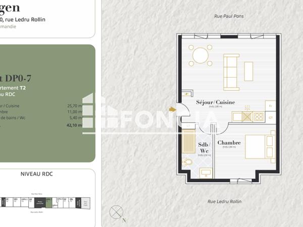 Location Appartement 2 pièces 42.45 m² - Agen 47000