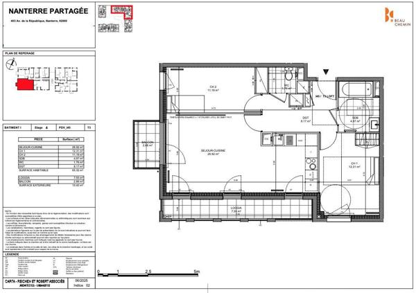 Appartement à vendre 3 pièces 65 m² Nanterre
