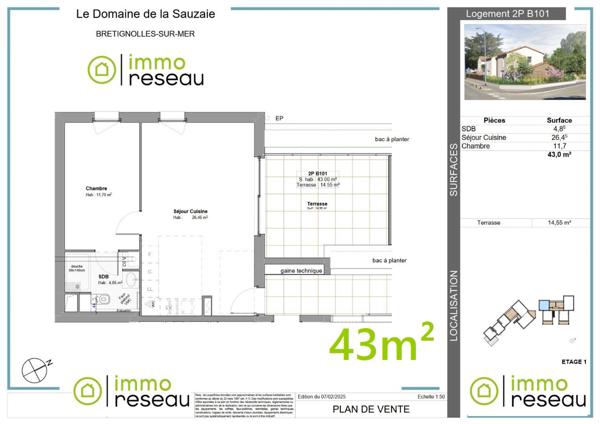 Appartement en frais réduits à BRETIGNOLLES SUR MER (85470)