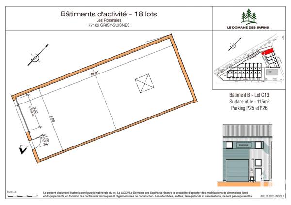 Local d’activité à vendre 115 m² Grisy-Suisnes