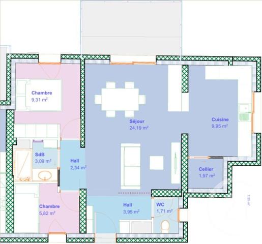 Appartement à vendre  3 pièces - 62,33 m2 LUMIO - 202