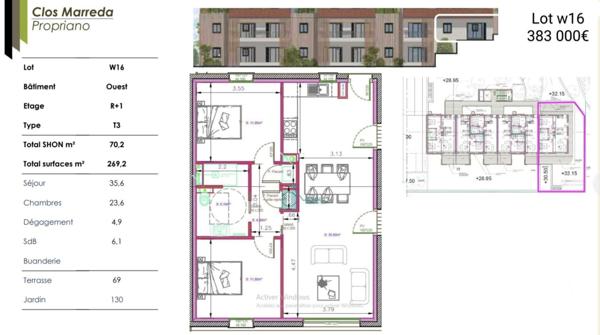 Appartement à vendre 3 pièces 70 m² Propriano