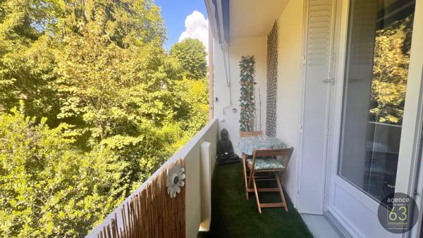 A ETE VENDU Chamalières, au calme, T2 de 42 m2, ascenseur, cave, balcon sur Verdure