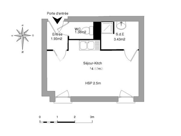 Location Studio 21.6 m² - 13 RUE LUCIEN LAINE Beauvais 60000