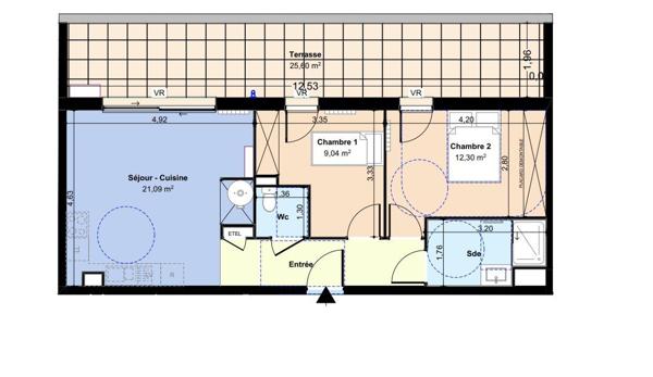 Appartement à vendre 3 pièces 55 m² Lunel