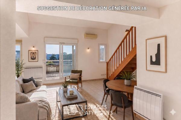 Appartement lumineux de 112m2 avec terrasse, garage et mezzanine au coeur de Montélimar