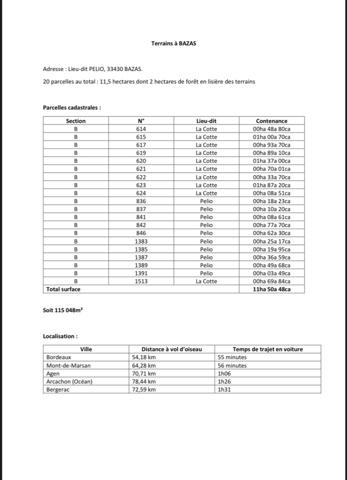Bazas (33430) BAZAS (33430) TERRAIN ENVIRON 11,5 HA NON CONSTRUCTIBLES