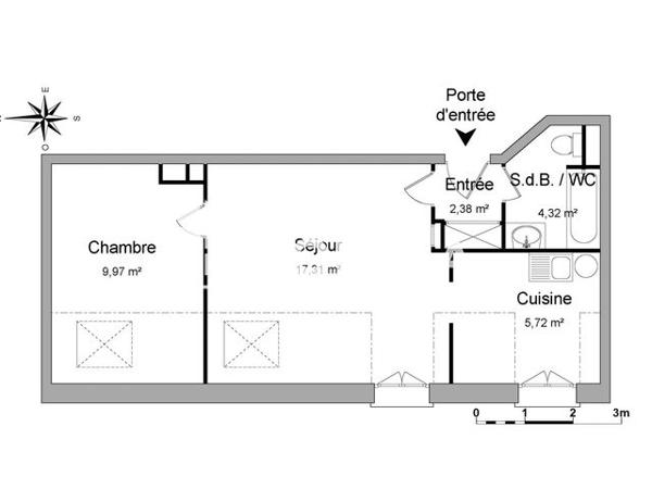 Location Appartement 2 pièces 39.7 m² - 1 RUE DES ECOLES Pringy 77310