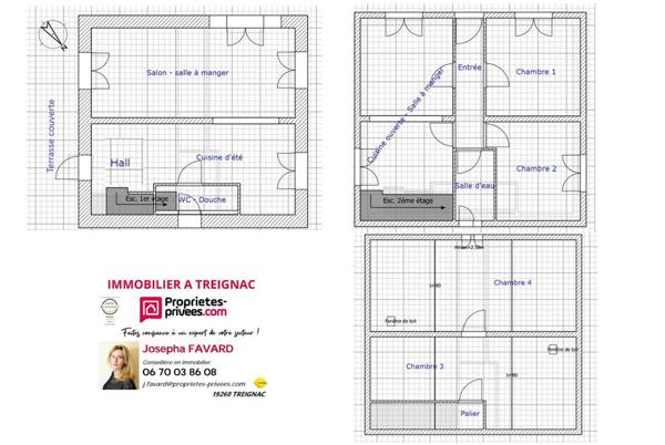 Maison 4 chambres -121 m² - Jardin paysager 2500  m² -Garage  45 m²