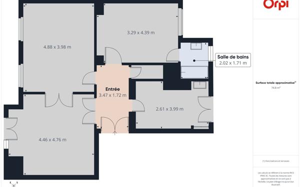 Appartement à louer    2 pièces • 76,39 m2 Strasbourg