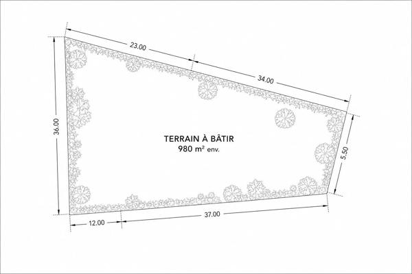 Terrain à vendre  980 m 2   DOURDAN  - 91