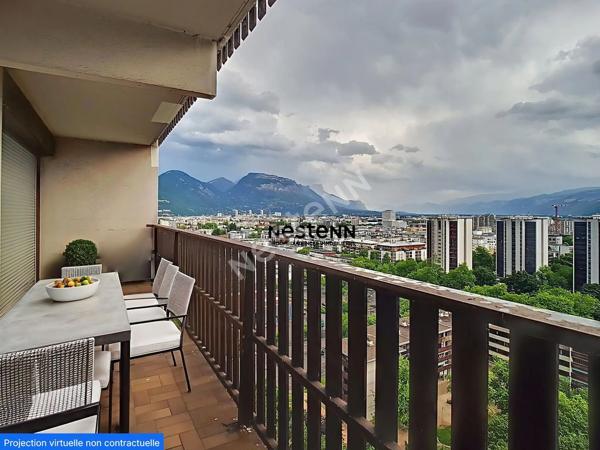 A VENDRE - Appartement Grenoble 5 pièce(s) avec 4 CHAMBRES dernier étage IDEAL FAMILLE grande terrasse