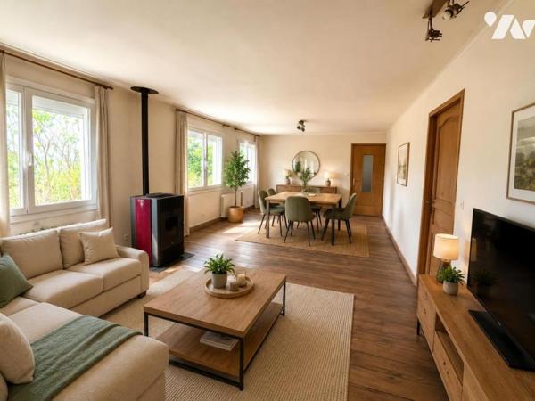 Maison de plain pied 3 chambres sur terrain de 13.5 ares à BREGILLE