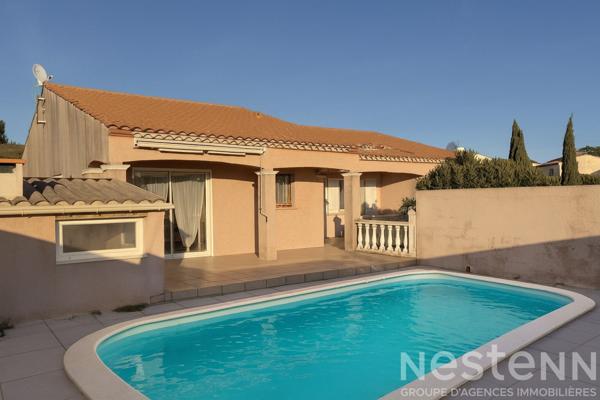 Pavillon plain-pied quatre faces avec terrain piscine dépendance et bonne exposition à Cazilhac proche Carcassonne