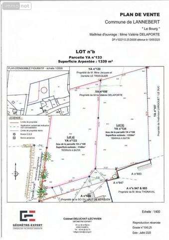 Terrain à Batir à vendre à Lannebert dans les Côtes-d'Armor (22290), ref : TEBA-275