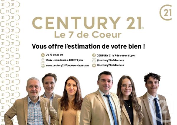 Appartement F3 à vendre  3 pièces - 64,60 m2 LYON - 69007