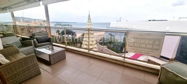 CANNES CROISETTE : 2 pièces , terrasse vue mer, face Palais des Festivals