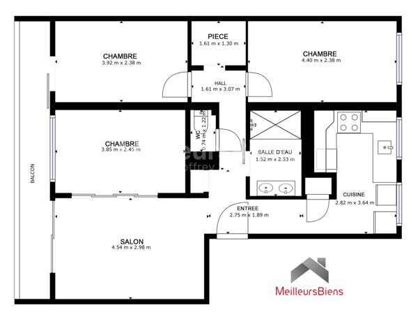 Beau 4 pièces de 67 m²