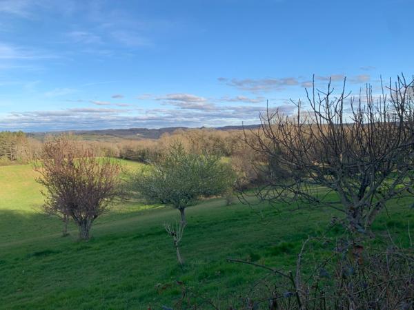 Maison 70 m2 aménagée dans un ancien corps de ferme, dépendances, terrain arboré avec vue