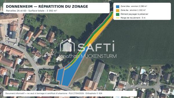 ENSEMBLE FONCIER DE 3 392 M² AVEC BÂTIMENT EXISTANT