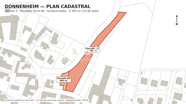ENSEMBLE FONCIER DE 3 392 M² AVEC BÂTIMENT EXISTANT