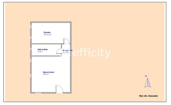 Appartement 2 pièces - 45 m² Exclusivité efficity