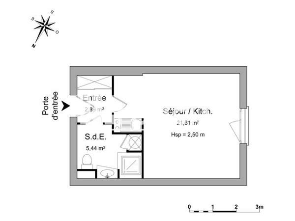 Location Studio 30.05 m² - RESIDENCE L'YON D'OR La Roche Sur Yon 85000