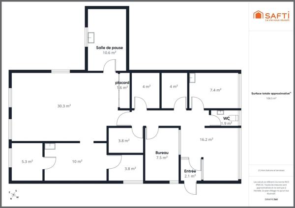 Local professionnel 108 m² au cœur de Colomiers