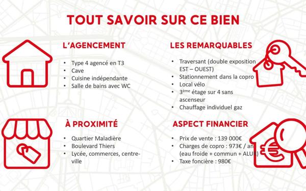 Appartement à vendre    3 pièces • 60,80 m2 Dijon