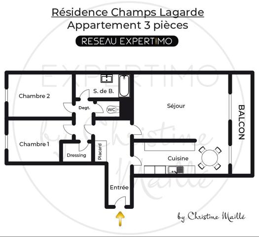 Versailles (78000) VERSAILLES Montreuil - Appartement 3 pièces 74 m² avec Balcon - Parking - Cave - Ascenseur