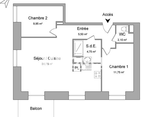 Location Appartement 3 pièces 64.8 m² - 1 RUE DU COLONEL FIESCHI Vernon 27200
