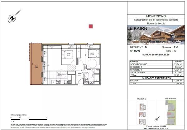 MONTRIOND – Appartement neuf 3 pièces avec balcon et vue montagne